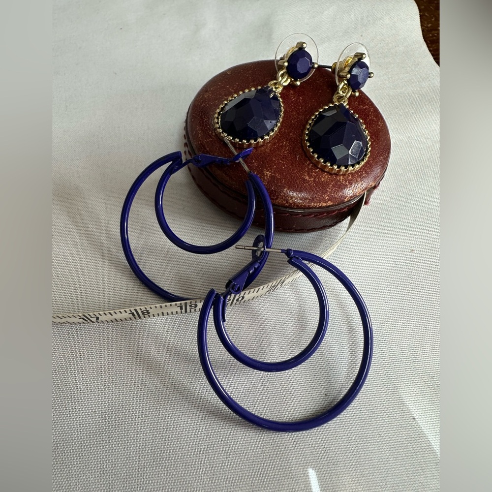 Two pair of blue vibe earrings